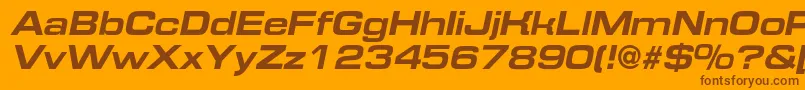 EurofontextendedcBolditalic Font – Brown Fonts on Orange Background