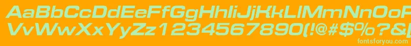 EurofontextendedcBolditalic Font – Green Fonts on Orange Background