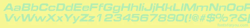EurofontextendedcBolditalic-Schriftart – Grüne Schriften auf gelbem Hintergrund