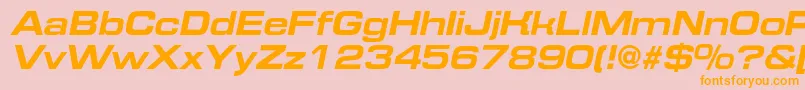 EurofontextendedcBolditalic Font – Orange Fonts on Pink Background