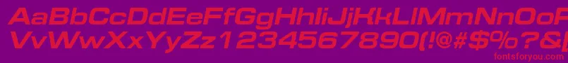 EurofontextendedcBolditalic Font – Red Fonts on Purple Background