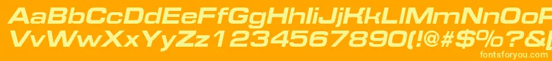 EurofontextendedcBolditalic Font – Yellow Fonts on Orange Background