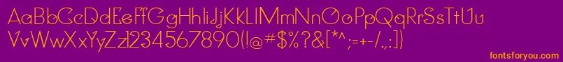 ClockerRegular-fontti – oranssit fontit violetilla taustalla