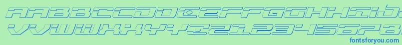 Troopers3Dexpandital Font – Blue Fonts on Green Background