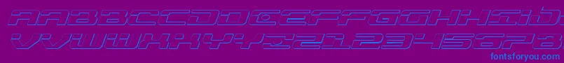 Troopers3Dexpandital Font – Blue Fonts on Purple Background