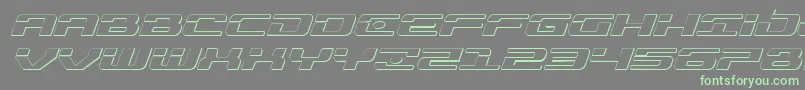 Troopers3Dexpandital Font – Green Fonts on Gray Background