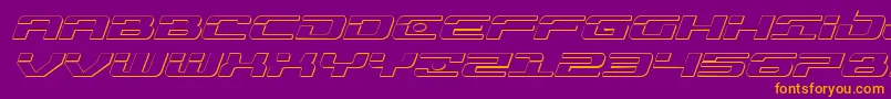 Troopers3Dexpandital Font – Orange Fonts on Purple Background