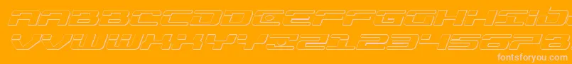 Fonte Troopers3Dexpandital – fontes rosa em um fundo laranja