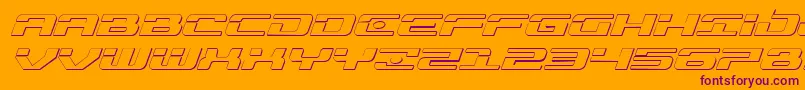 Troopers3Dexpandital-fontti – violetit fontit oranssilla taustalla