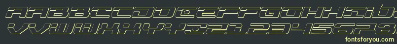Troopers3Dexpandital-Schriftart – Gelbe Schriften auf schwarzem Hintergrund