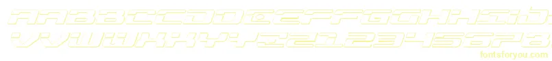 Troopers3Dexpandital-Schriftart – Gelbe Schriften auf weißem Hintergrund