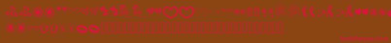 Vbdingstwo Font – Red Fonts on Brown Background