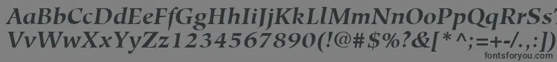 フォントHiroshigeLtBoldItalic – 黒い文字の灰色の背景