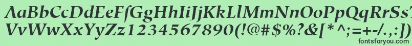 フォントHiroshigeLtBoldItalic – 緑の背景に黒い文字