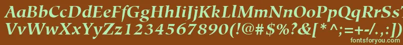 HiroshigeLtBoldItalic Font – Green Fonts on Brown Background