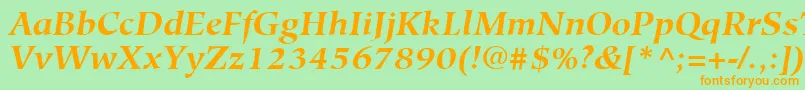 HiroshigeLtBoldItalic Font – Orange Fonts on Green Background