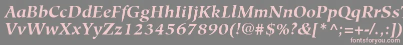 HiroshigeLtBoldItalic Font – Pink Fonts on Gray Background