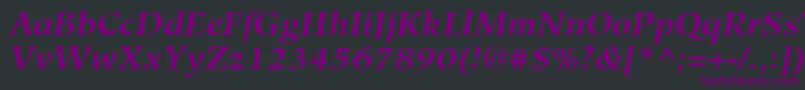 Weitere Informationen zur HiroshigeLtBoldItalic-Schriftart HiroshigeLtBoldItalic-Schriftart – Violette Schriften auf schwarzem Hintergrund