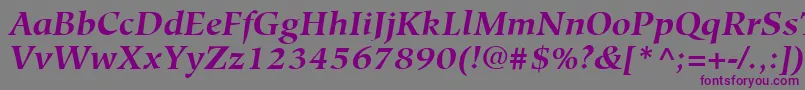 HiroshigeLtBoldItalic Font – Purple Fonts on Gray Background