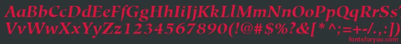 HiroshigeLtBoldItalic Font – Red Fonts on Black Background
