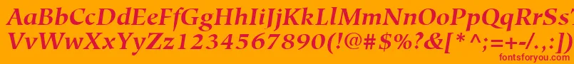 HiroshigeLtBoldItalic Font – Red Fonts on Orange Background