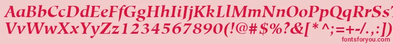 Saiba mais sobre a fonte HiroshigeLtBoldItalic Fonte HiroshigeLtBoldItalic – fontes vermelhas em um fundo rosa