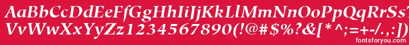 HiroshigeLtBoldItalic Font – White Fonts on Red Background