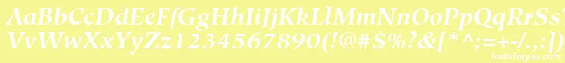 HiroshigeLtBoldItalic Font – White Fonts on Yellow Background