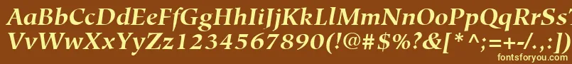 Шрифт HiroshigeLtBoldItalic – жёлтые шрифты на коричневом фоне