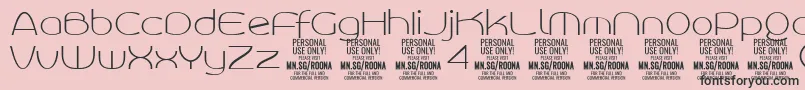 En savoir plus sur la police RoonasansthPersonalUse Police RoonasansthPersonalUse – polices noires sur fond rose