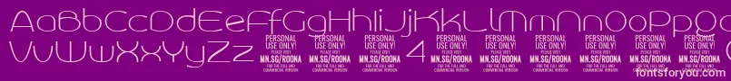 RoonasansthPersonalUse Font – Pink Fonts on Purple Background