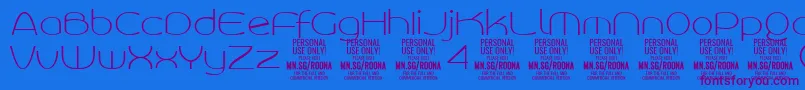 RoonasansthPersonalUse Font – Purple Fonts on Blue Background