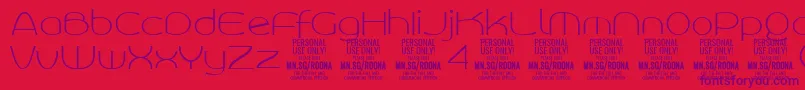RoonasansthPersonalUse Font – Purple Fonts on Red Background