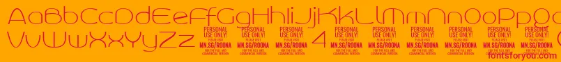 RoonasansthPersonalUse Font – Red Fonts on Orange Background