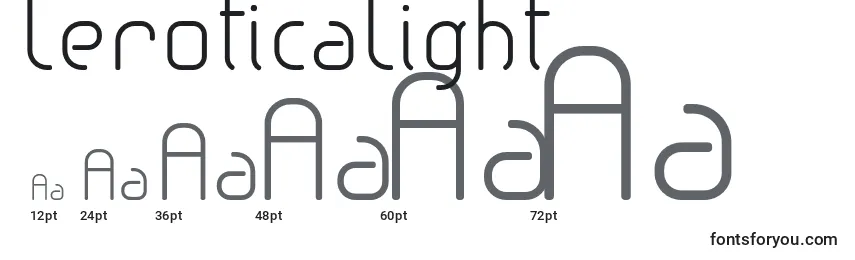 LeroticaLight (112529) Font Sizes