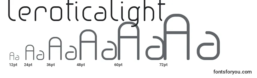 Größen der Schriftart LeroticaLight (112529)