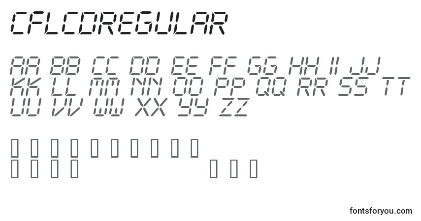 Schriftart CflcdRegular – Alphabet, Zahlen, spezielle Symbole