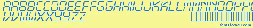 Шрифт CflcdRegular – синие шрифты на жёлтом фоне