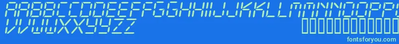 CflcdRegular-fontti – vihreät fontit sinisellä taustalla