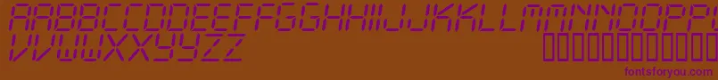 Czcionka CflcdRegular – fioletowe czcionki na brązowym tle