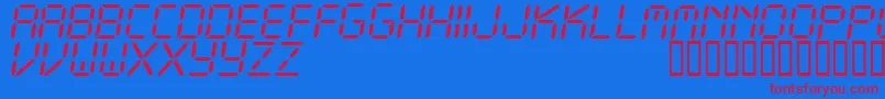 CflcdRegular-fontti – punaiset fontit sinisellä taustalla