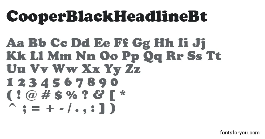 Schriftart CooperBlackHeadlineBt – Alphabet, Zahlen, spezielle Symbole