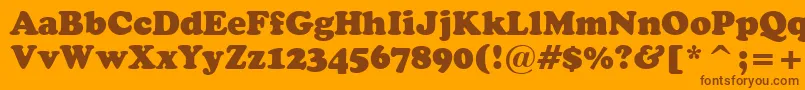 CooperBlackHeadlineBt Font – Brown Fonts on Orange Background