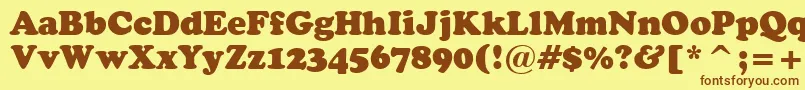 CooperBlackHeadlineBt Font – Brown Fonts on Yellow Background