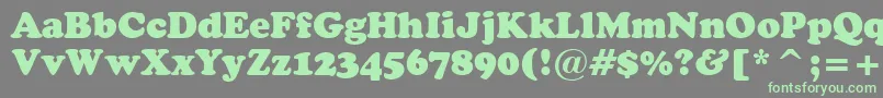 CooperBlackHeadlineBt Font – Green Fonts on Gray Background