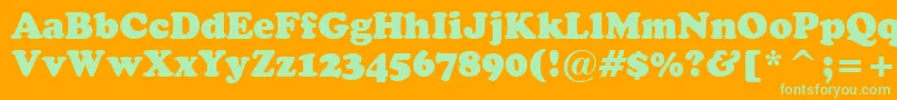 CooperBlackHeadlineBt Font – Green Fonts on Orange Background