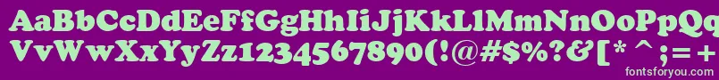 CooperBlackHeadlineBt Font – Green Fonts on Purple Background