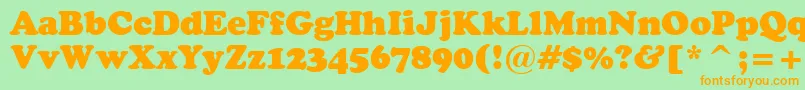 CooperBlackHeadlineBt Font – Orange Fonts on Green Background