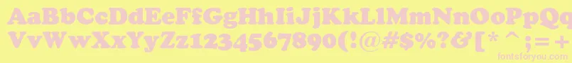 CooperBlackHeadlineBt Font – Pink Fonts on Yellow Background