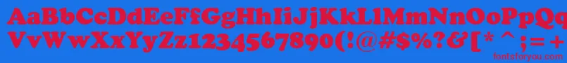 CooperBlackHeadlineBt Font – Red Fonts on Blue Background